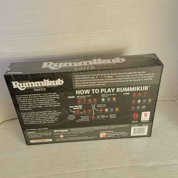 Pressman Games New Rummikub Onyx Special Edition Black Tiles Family Game Boardgame Gift